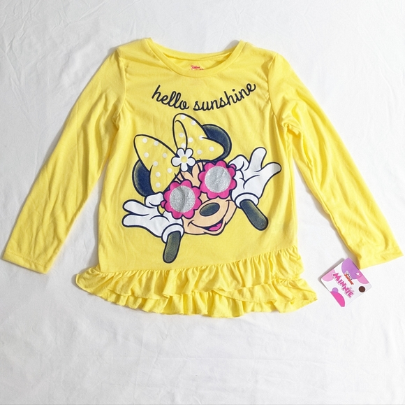 Minnie Mouse Girls Hello Sunshine Long Sleeve Top & Daisy Print Leggings Size 6X - Picture 2 of 7